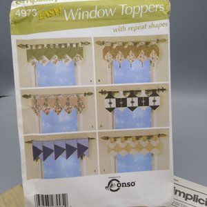 UNCUT Sewing PATTERN Simplicity 4973, Trimmings by Conso 2004, Easy Window Toppe